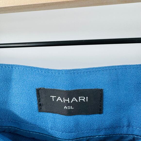 Tahari ASL Women’s Cropped Wide Leg Pants Blue Size 12 Mid Rise - Picture 4 of 9